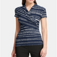 DKNY Women's Ruched Front Striped Short Sleeve Jewel Neck Top Blue Size Medium