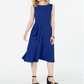 Charter Club Women's Tie Waist MIDI Dress Blue Size Large