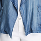 Bagatelle Plus Chambray Open Front Jacket Blue Size 2XL