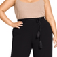 City Chic Women's Trendy Belted Palazzo Pants Black Size 18W