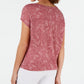 Ideology Women's Printed Drawstring Athletic Top Pink Size XX-Large