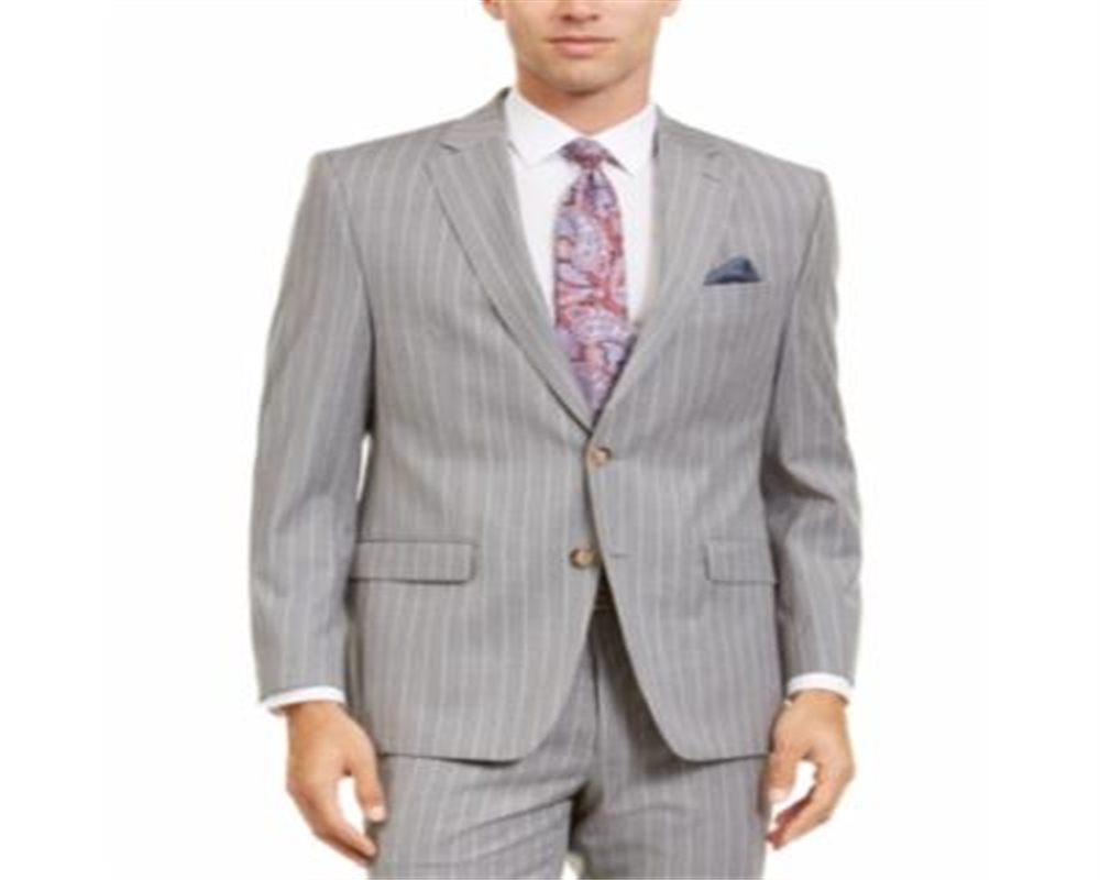 Ralph Lauren Men's Classic Fit UltraFlex Stretch Stripe Suit Separate Jacket Gray Size 42