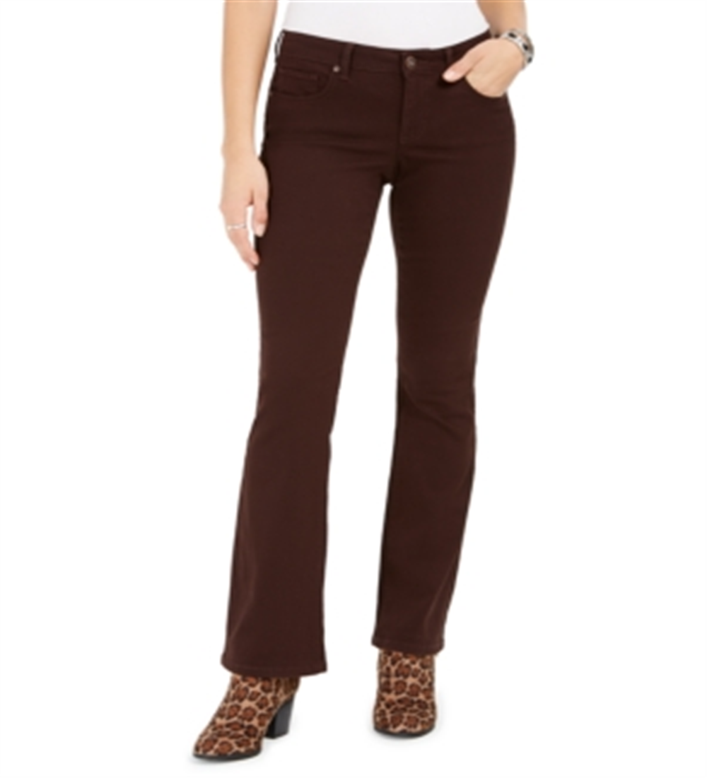 Style & Co Women's Tummy Control Bootcut Jeans Brown Size 16X4.5