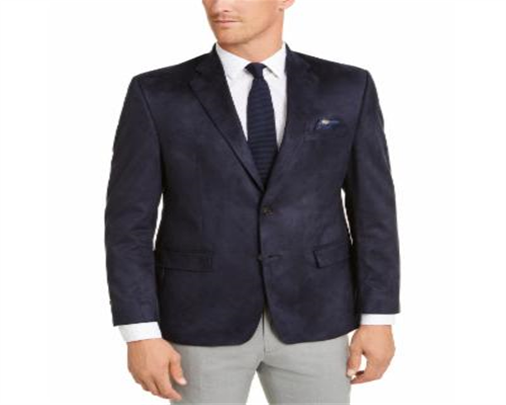 Ralph Lauren Men's Two Button Blazer Faux Suede Suit Separate Blue Size 42