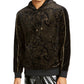 INC International Concepts Men's Sweater Metallic Velvet Pullover Hooded Black Size Small