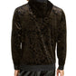 INC International Concepts Men's Sweater Metallic Velvet Pullover Hooded Black Size Small