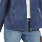 Style & Co Women's Faux Suede Moto Jacket Blue Size X-Small