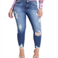 Women's Guess 1981 Destroyed Hem Ankle Skinny Jeans Blue Size 31