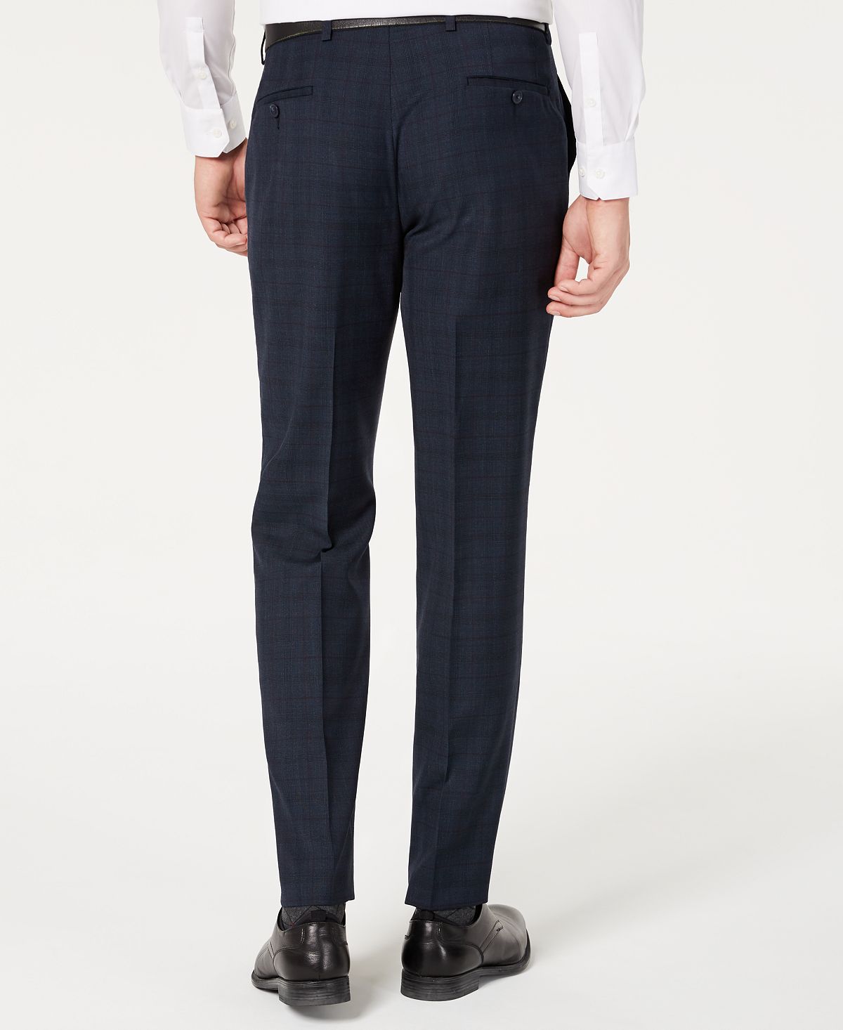 Michael Kors Men's Classic Fit Airsoft Stretch Teal Plaid Suit Separate Pants Blue Size 36X30