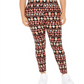 Planet Gold Women's Trendy Plus Printed Leggings Black Size 1X
