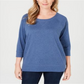 Karen Scott Women's Sport Scoop Neck Top Blue Size Small