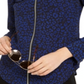 Michael Kors Women's Flat Cat Printed Zip Top Blue Size X-Large