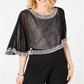 Prelude Rhinestone Pearl Chiffon Caplet Polyester Black Size L