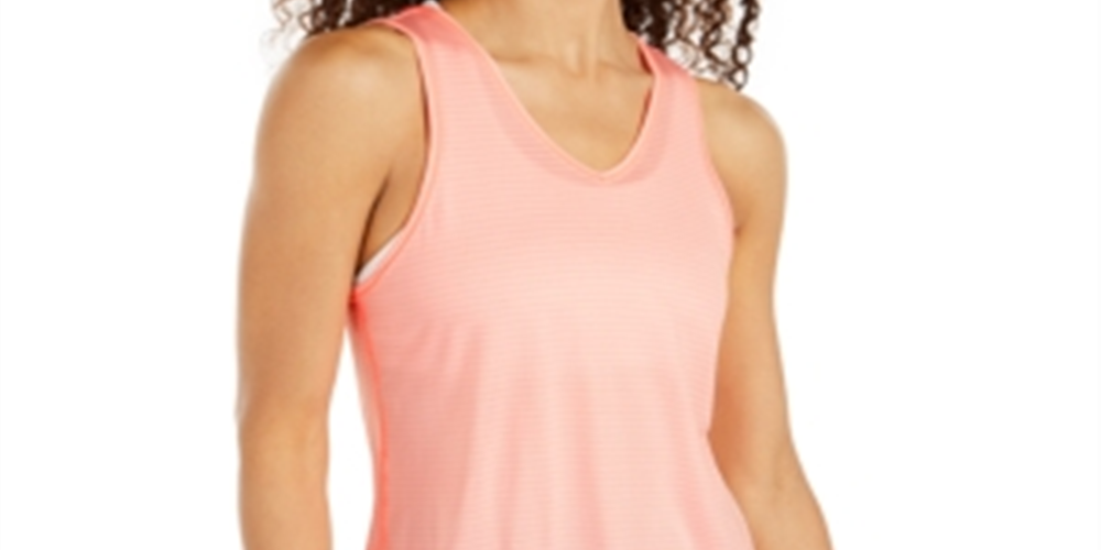 Ideology Women's Coral Sleeveless V Neck Top Pink Size XL