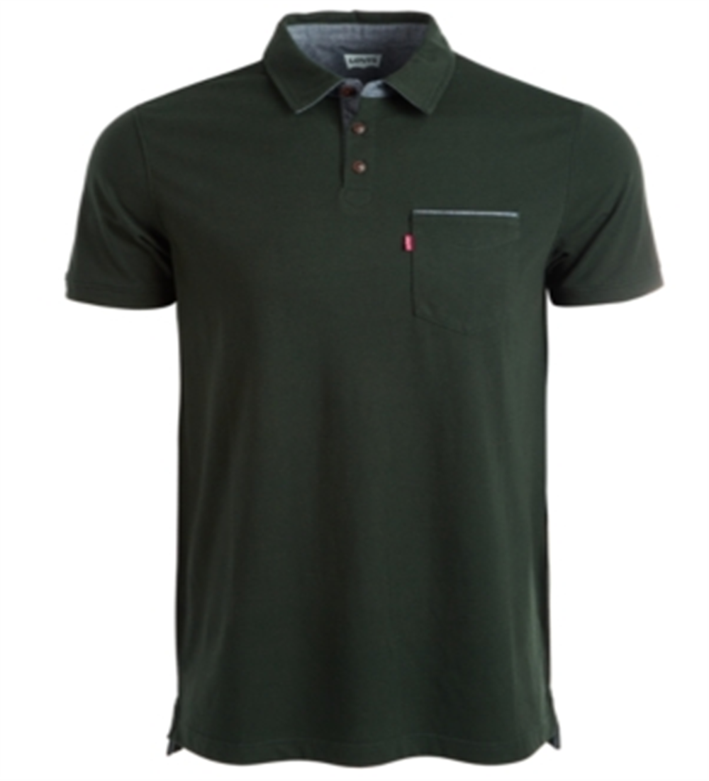 Levi's Men's Pocket Polo Shirt Green Size XXLRG S/S
