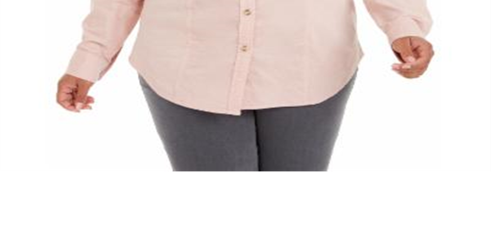 Charter Club Women's Ballet Ribbon Cotton Corduroy Shirt Pink Size 2X