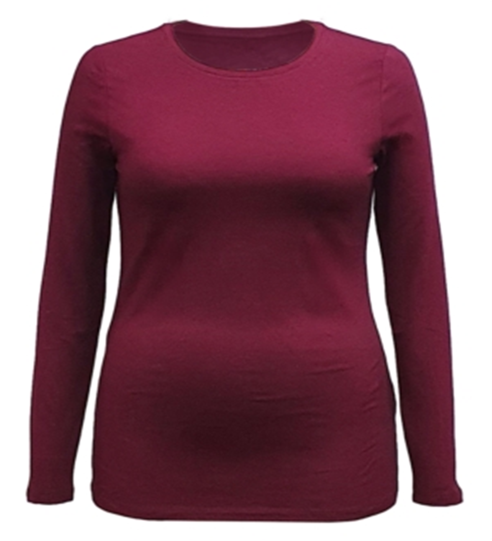 Style & Co Women's Long Sleeve Top Wine Size Medium