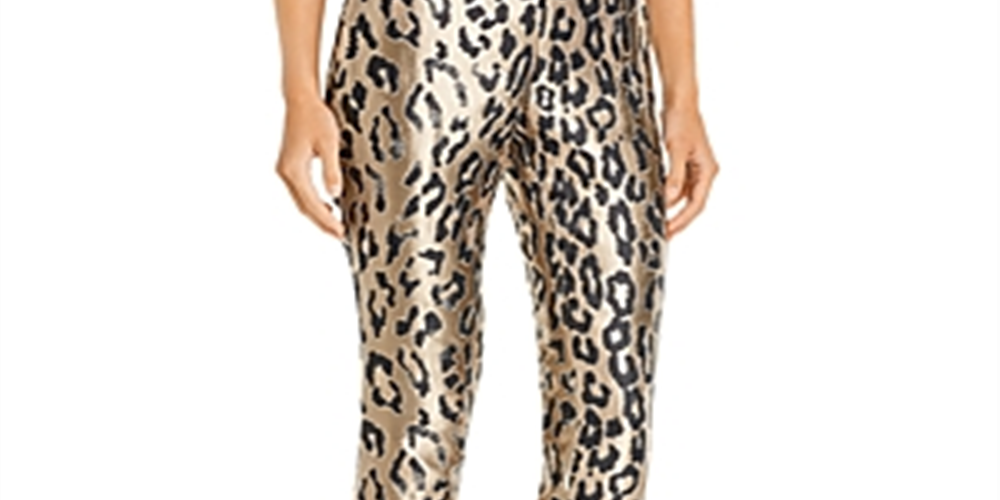 Vince Camuto Women's Animal Print Party Pants Gray Size 14