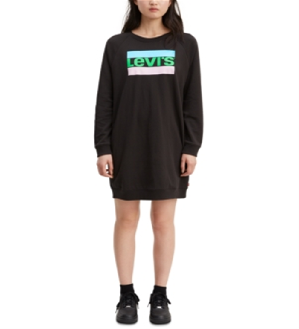 Levi's Women's Crew Sweatshirt Dress Black Size Small
