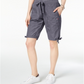Tommy Hilfiger Women's Casual Shorts Rolled Convertible Cargo Bermuda Shorts Gray Size Medium