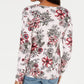 Karen Scott Women's Scoop Neck Printed Top White Size Large