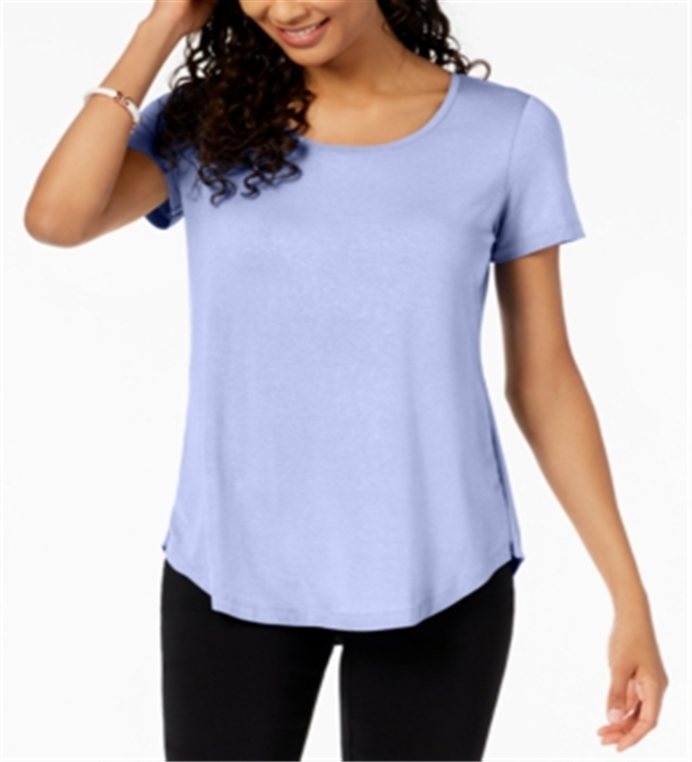 JM Collection Women's Scoop Neck Top Purple Size Medium