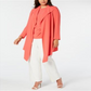 Anne Klein Women's Coral Long Sleeve Open Cardigan Sweater Orange Size 0X