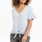 Style & Co Women's Flutter-Sleeve Tie-Front Top Blue Size XX-Large