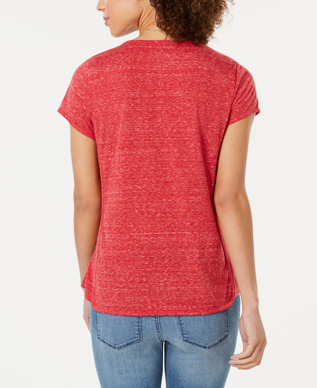 Style & Co Women's Graphic T-Shirt Red Size Medium