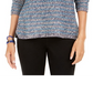Style & Co wOMEN'S Petite Striped Metallic-Threaded Sweater Blue Size Petite S
