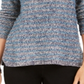 Style & Co wOMEN'S Petite Striped Metallic-Threaded Sweater Blue Size Petite S