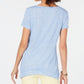 Style & Co Women's Metallic Print High Low Top Blue Size X-Large