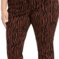 INC International Concepts Women's Tiger Print Mid Rise Skinny Jeans Brown Size 20W
