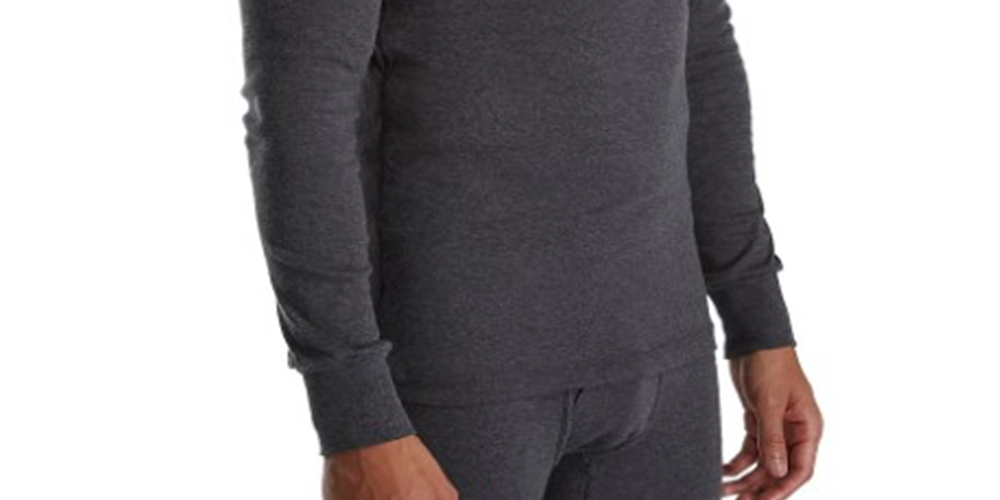 2(x)ist Men's Essential Long Sleeve Henley Shirt Gray Size Medium