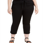Style & Co Women's Twill Tape Utility Pants Black Size 14W