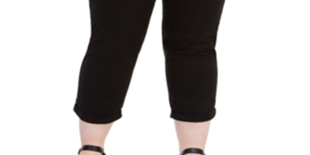 Style & Co Women's Twill Tape Utility Pants Black Size 14W