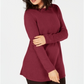Karen Scott Women's Solid Curved Hem Tunic Red Size X-Small