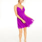 City Studios Junior's V Neck Skater Dress Purple Size 1