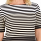 Karen Scott Women's Striped Boat Neck Top Brown Size Petite S