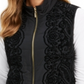 Charter Club Women's Velvet Flocked Puffer Vest Black Size Petite S