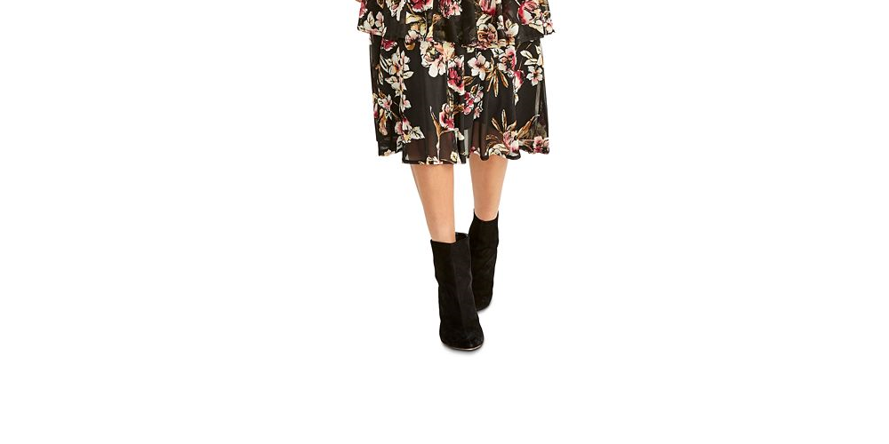 राहेल रॉय महिलाओं की वालिया प्रिंटेड टियर्ड ड्रेस काली XL साइज़