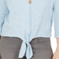 Style & Co Women's Tie Front Top -Blue Size XX-Large