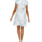 Vince Camuto Women's Belted Jacquard Dress Blue Size 16