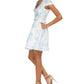 Vince Camuto Women's Belted Jacquard Dress Blue Size 16