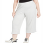 Ideology Women's Plus Ribbed Culottes Gray Size 2X