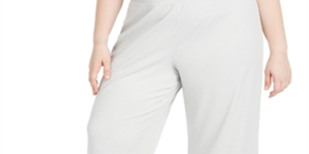 Ideology Women's Plus Ribbed Culottes Gray Size 2X