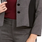 Kasper Women's Striped Office Jacket Gray Size 2 Petite