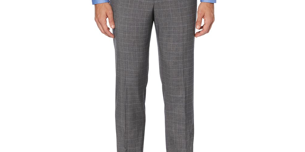 Perry Ellis Men's Stretch Slim Fit Dress Pants Gray Size 32X32