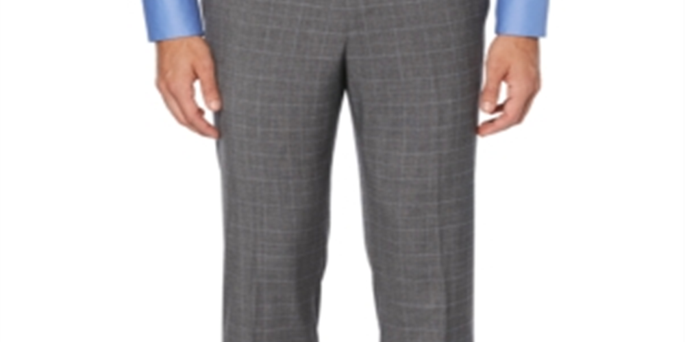 Perry Ellis Men's Stretch Slim Fit Dress Pants Gray Size 32X32