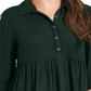 Style & Co Women's Roll Sleeve Oversized Shirt Green Size Small